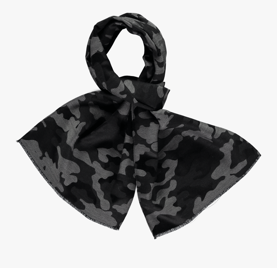 Wool Scarf Camo Black Grey - Black Camo Scarf, Transparent Clipart