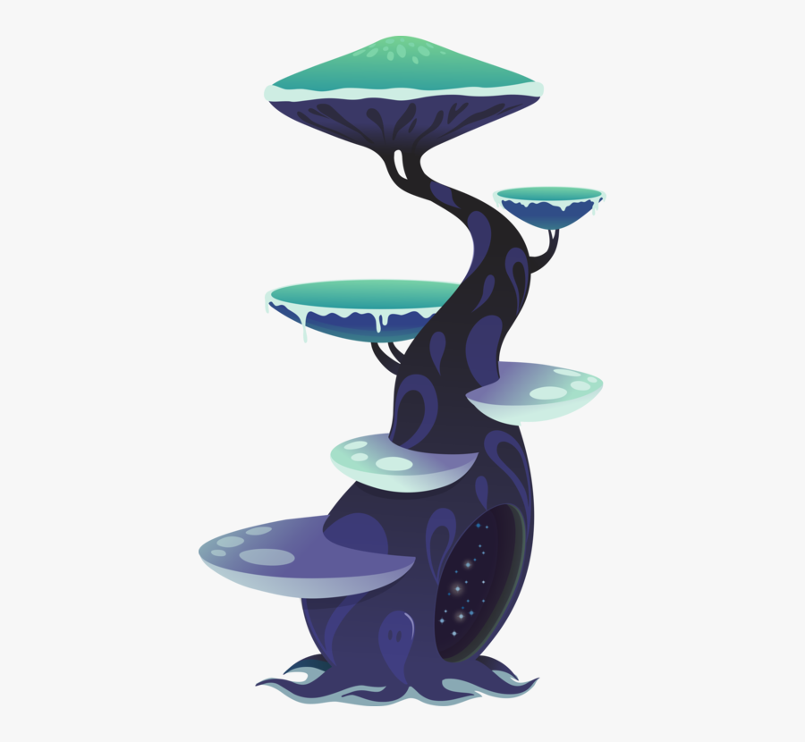 Purple,table,water - Cartoon Mushroom Tree, Transparent Clipart