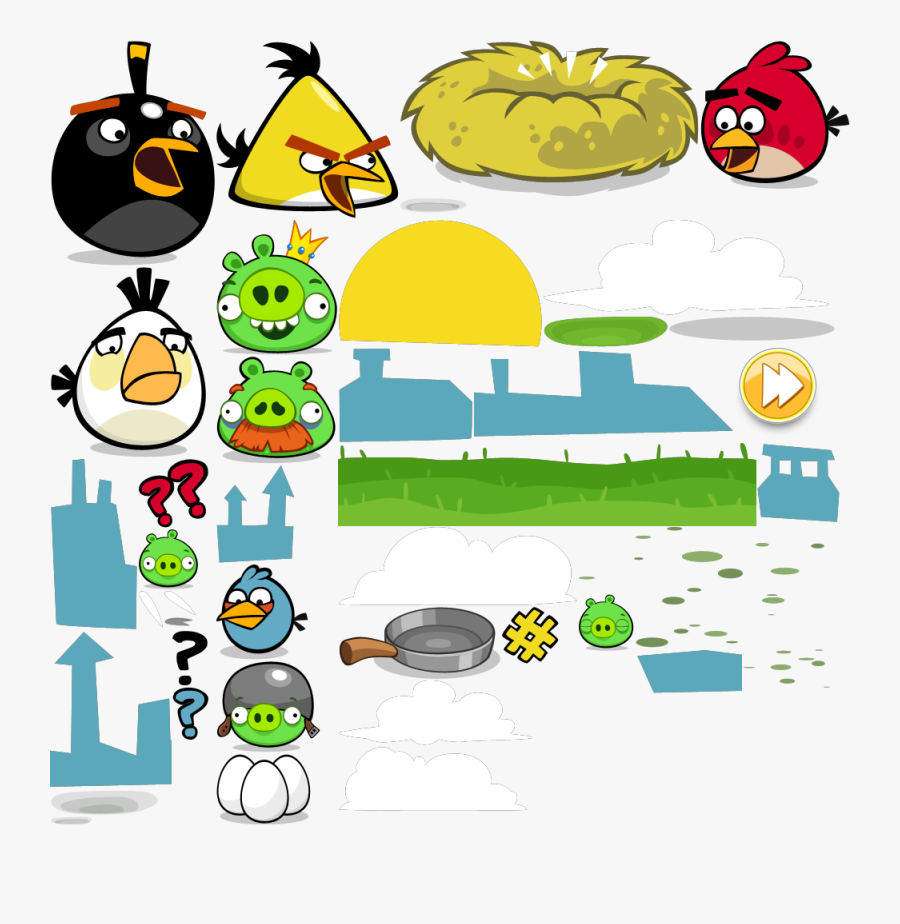 Comic Of Angry Birds - All Angry Birds Sprites, Transparent Clipart