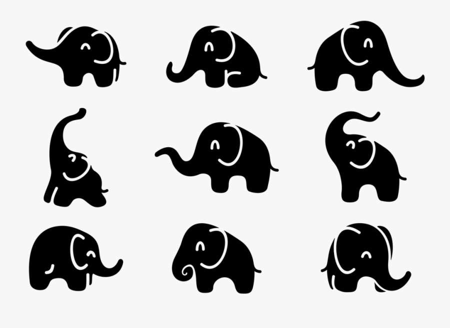Elephant Silhouette Animal Cartoon - Elephant Vector Silhouette Png, Transparent Clipart