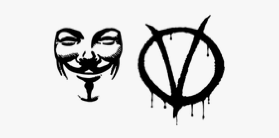 V For Vendetta Clipart Anonymous - V For Vendetta Sign, Transparent Clipart