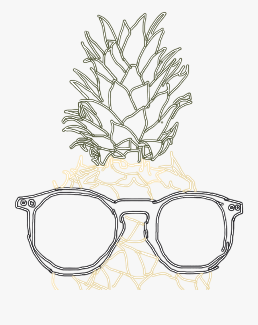 #neon #lights #neonlights #pineapple #sunglasses #summer - Illustration, Transparent Clipart