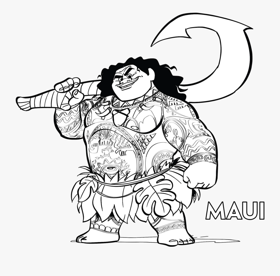 Clip Art Moana Desenhos - Moana Maui Hook Color Page, Transparent Clipart