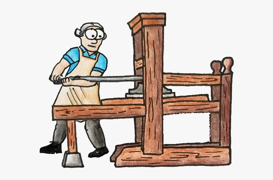 French Gentleman In An Apron Rocking The Handle On - Cartoon, Transparent Clipart