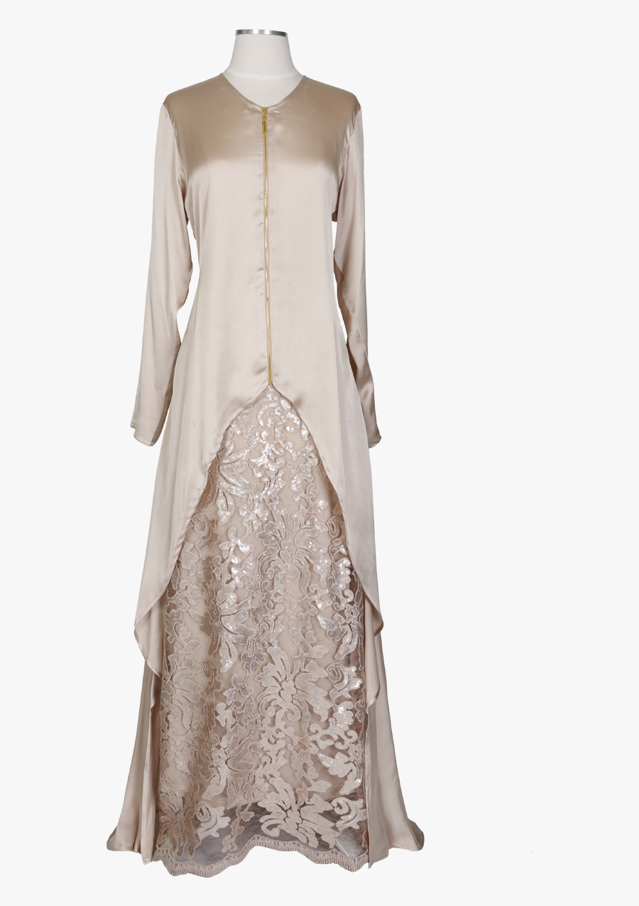 Clip Art Beige Silky Satin Hi - Gown, Transparent Clipart