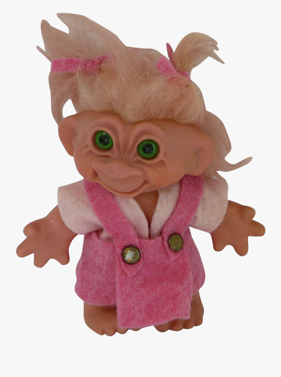 Vintage Thomas Dam Troll Doll With Rare Green Eyes - Troll Doll Png, Transparent Clipart