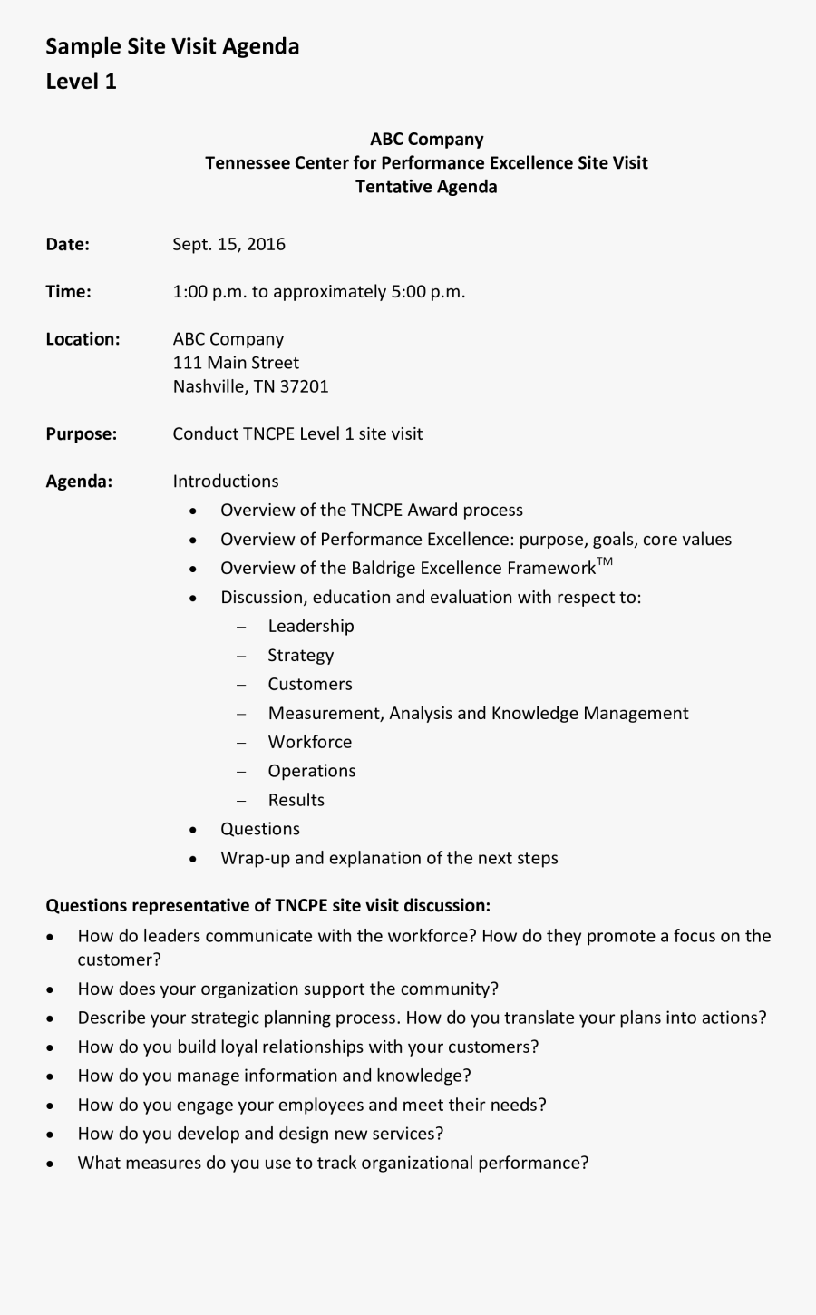 Clip Art Free Site Visit Agenda - Company Site Visit Template, Transparent Clipart