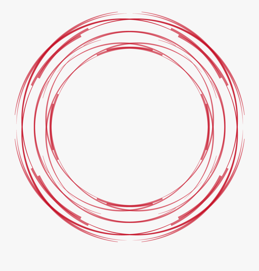 Hollow Circle Vector Red Hand-painted Free Transparent - Transparent Background Red Circles Png, Transparent Clipart