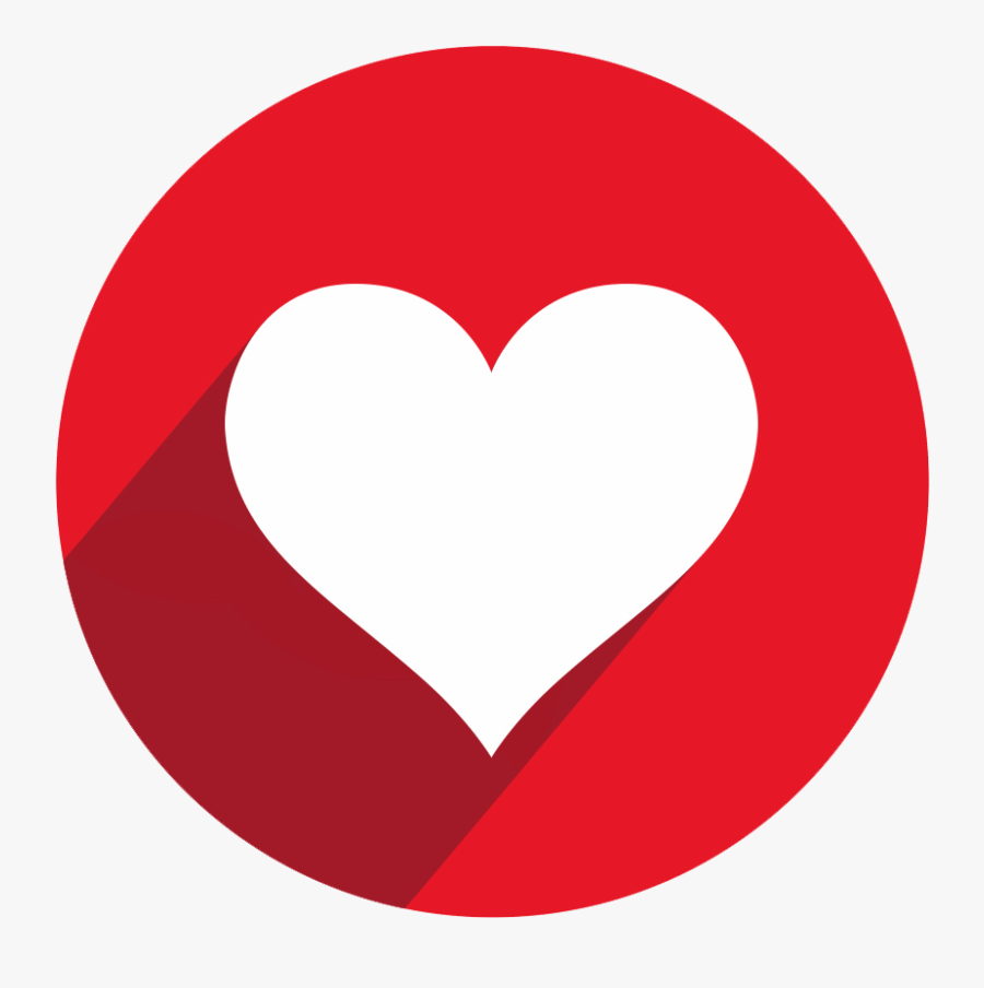 Facebook Heart Symbols Icons - Youtube Circle Logo Png, Transparent Clipart
