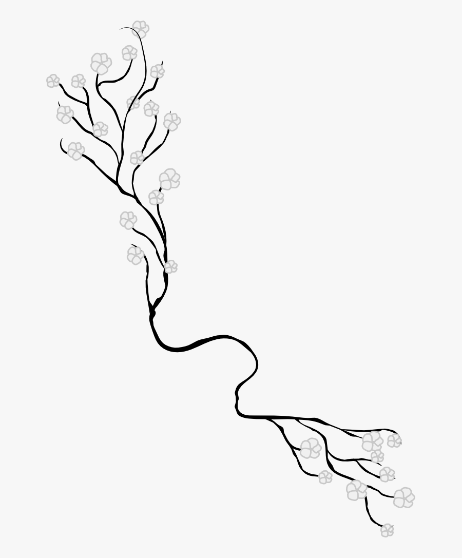 Transparent Cherry Blossom Clipart Black And White - Line Art, Transparent Clipart