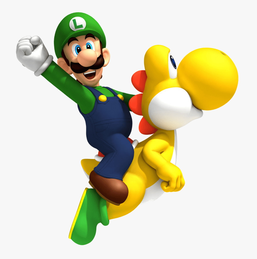 Luigi Yellow Yoshi - New Super Mario Bros Wii, Transparent Clipart