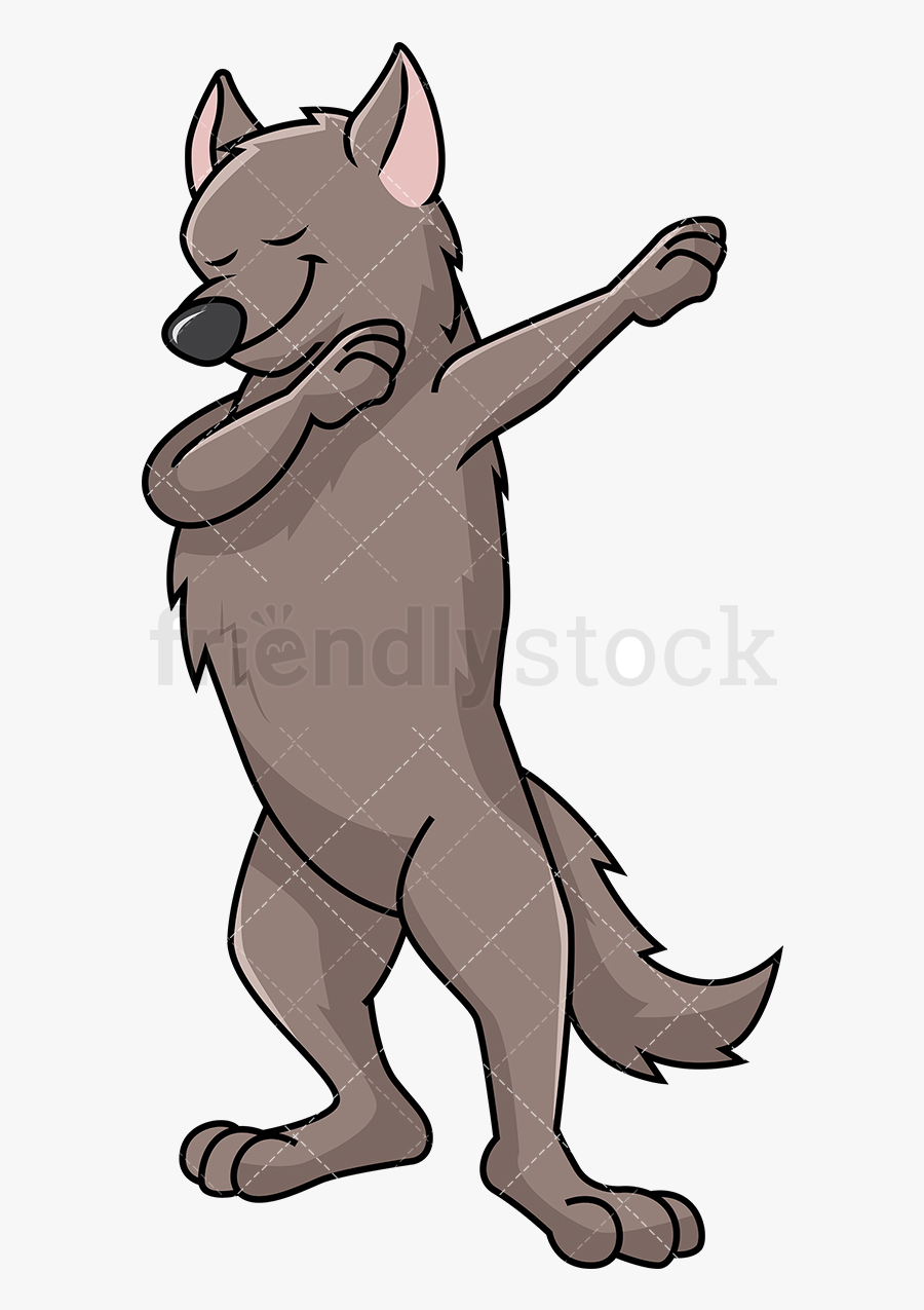 Wolf Dabbing Vector Cartoon Clipart Transparent Png - Dabbing Wolf Clipart, Transparent Clipart