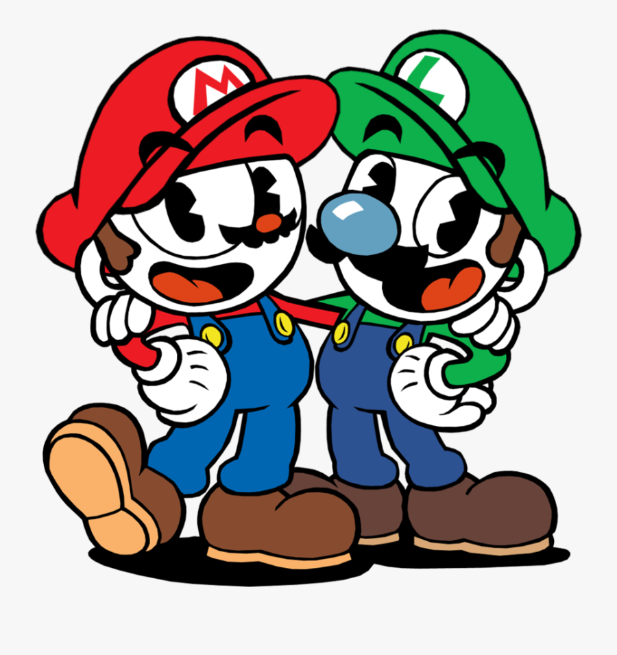 Unique Collection Of Free Luigi Transparent Head - Cuphead Mario And Luigi, Transparent Clipart
