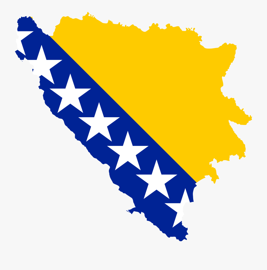 Defend Europa Logo - Bosnia Map With Flag, Transparent Clipart