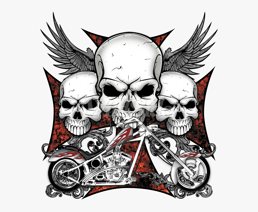 Patriotic Clipart Skull - Chopper Skull, Transparent Clipart