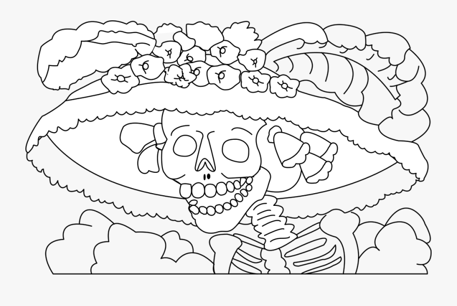 Ssckull Clipart Catrina - Wanita Tengkorak Mexico, Transparent Clipart