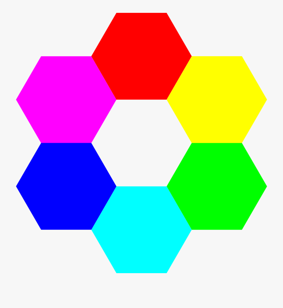 Hexagon Clip Art - 6 Colors Clipart Png, Transparent Clipart