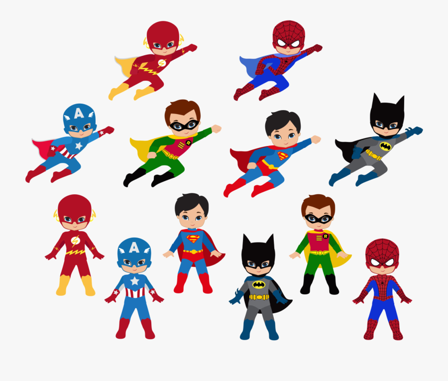 Superhero Free Clipart Fonts Freebies Transparent Png - Kid Superheroes, Transparent Clipart