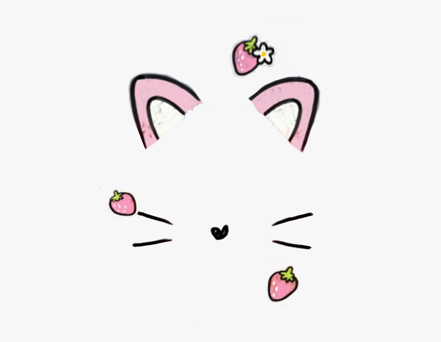 #filter #snowfilter #sticker #ears #whisker #cute #strawberry - Snapchat Filter Transparent Background, Transparent Clipart