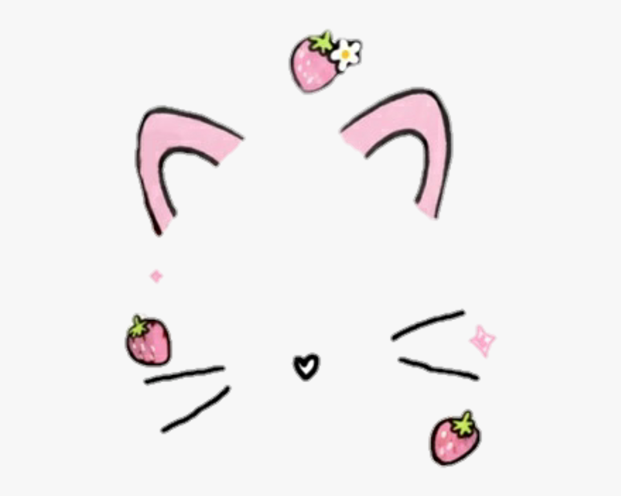 #tumblr #kawaii #filter #cat #catears #ear #ears #pink - Snow Cat Filter Png, Transparent Clipart