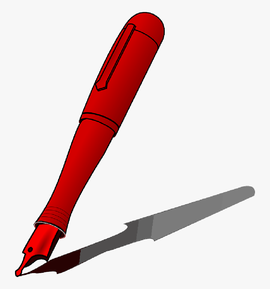 Paper And Pen Clipart , Png Download - Red Fountain Pen Clip Art, Transparent Clipart