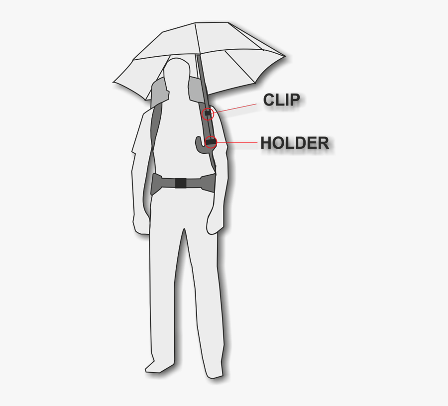 Backpack Side Strap Umbrella, Transparent Clipart