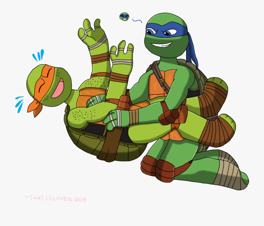 Tmntislove 29 52 Leo Tickling Mikey - Tmnt Tickle Leo, Transparent Clipart