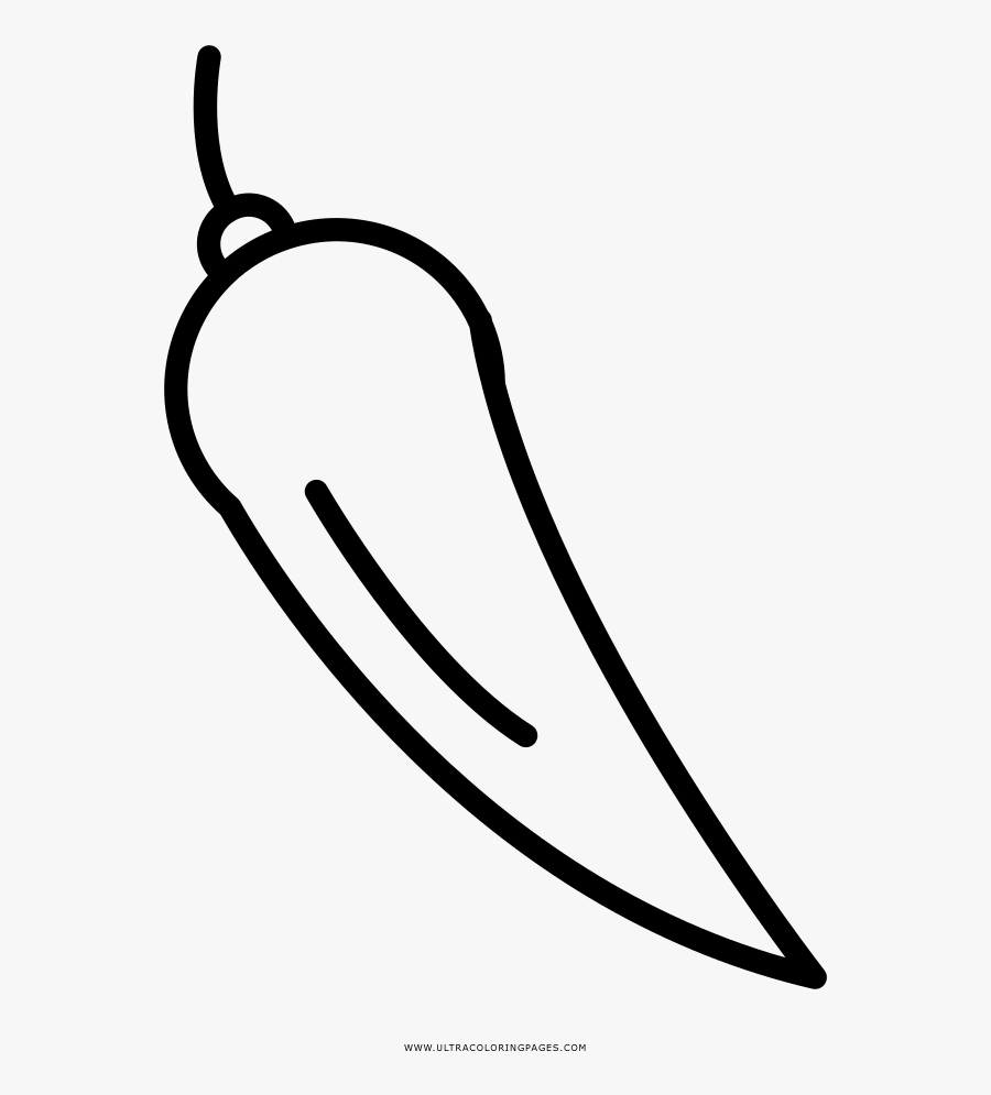 Chili Pepper Coloring Page - Line Art, Transparent Clipart