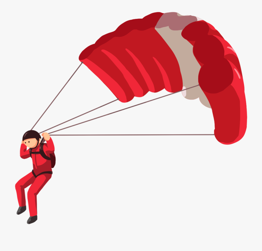 Transparent Parachute Clipart Png - Landing Parachute Cartoon Transparent, Transparent Clipart
