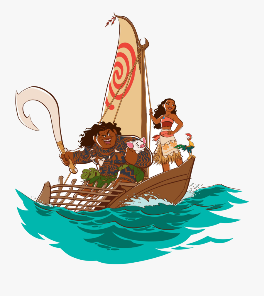 Moana Clipart Free On Transparent Png - Moana And Maui On Boat, Transparent Clipart