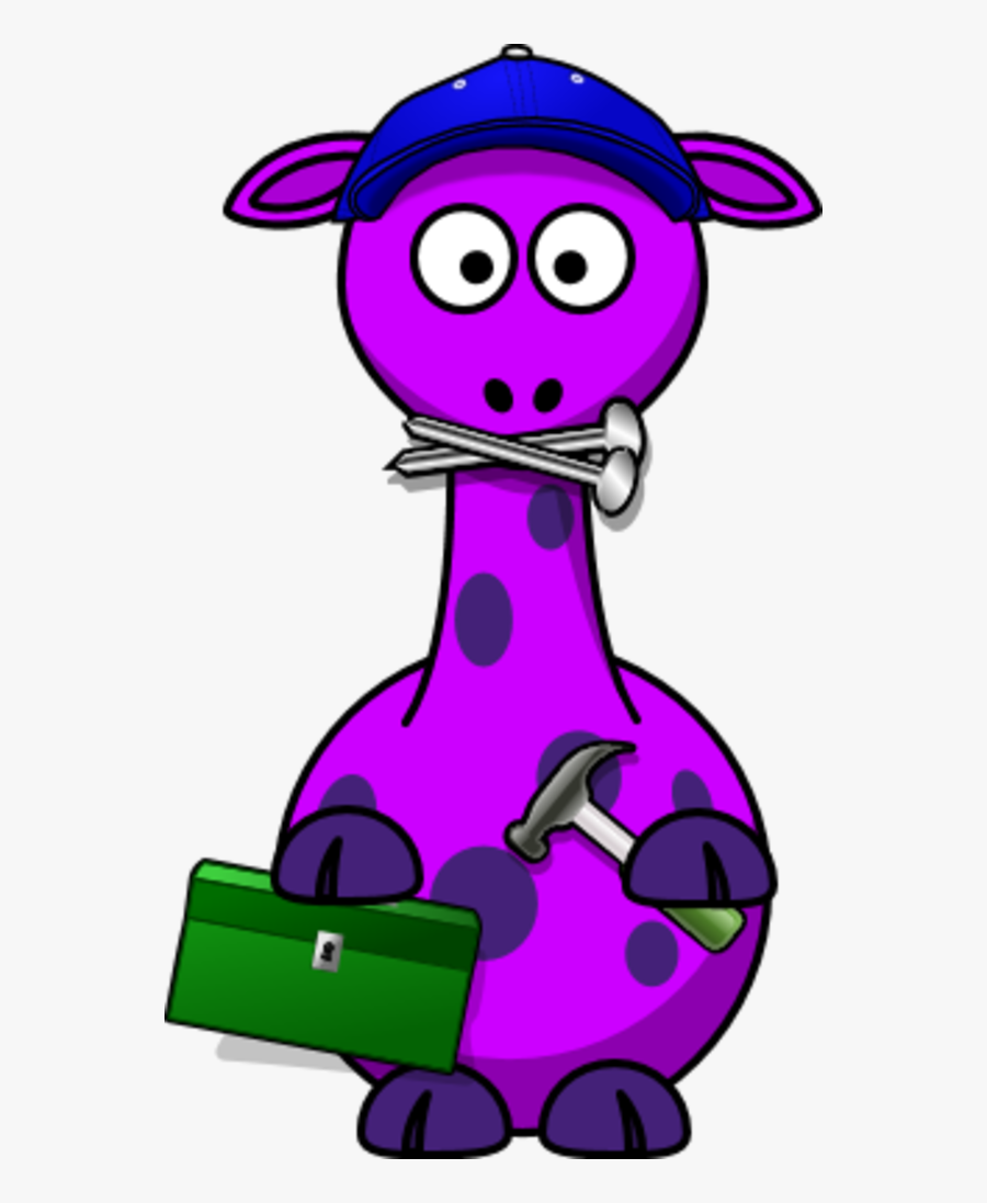 Giraffe Hammer Bag - Giraffe With A Hammer, Transparent Clipart