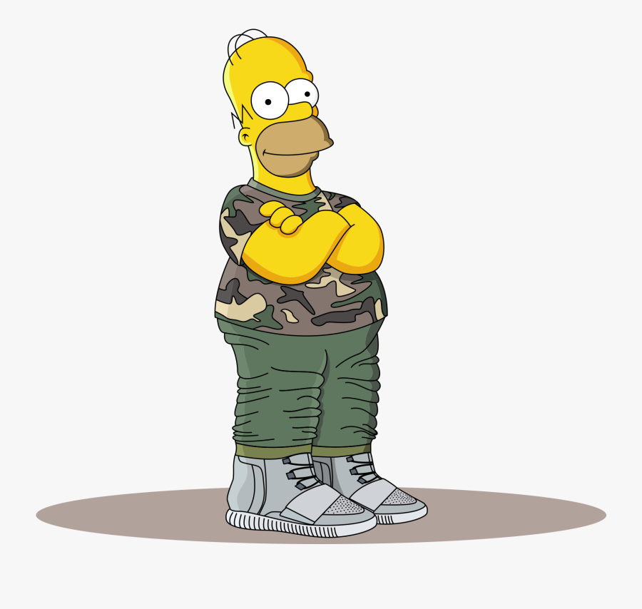 Homer Simpson In The Adidas Yeezy Boost - Homer Simpson Adidas, Transparent Clipart
