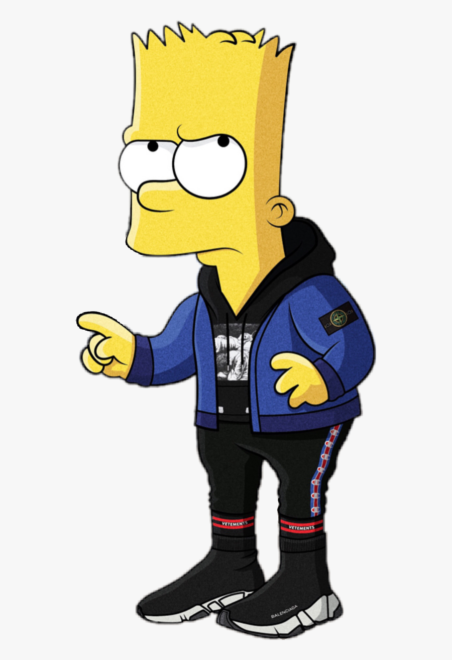 Clip Art Hypebeast Simpsons - Gucci Bart Simpson Supreme, Transparent Clipart