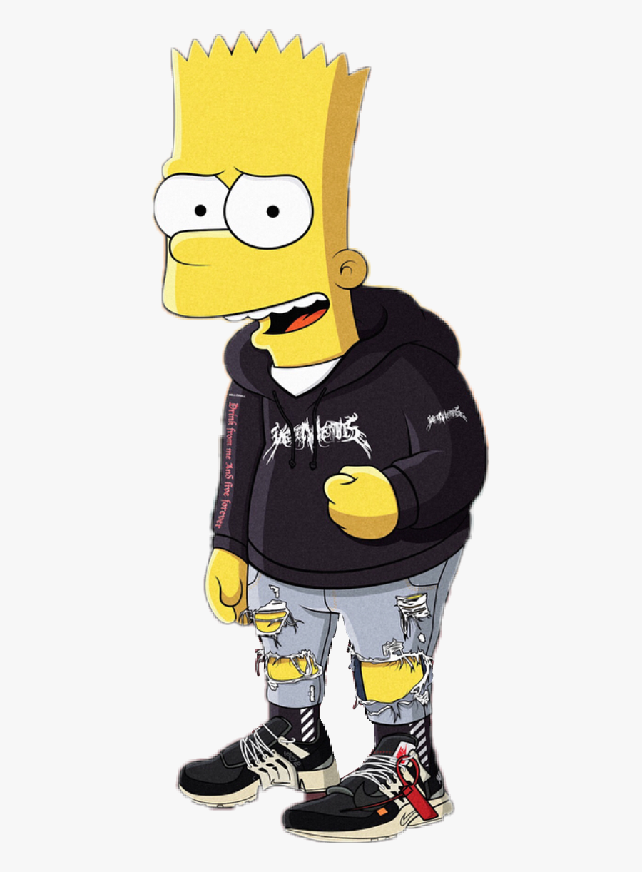 #bart #simpson #simpsons #yeezy #hoodie #kicks #jordan - Bart Simpson In A Hoodie, Transparent Clipart