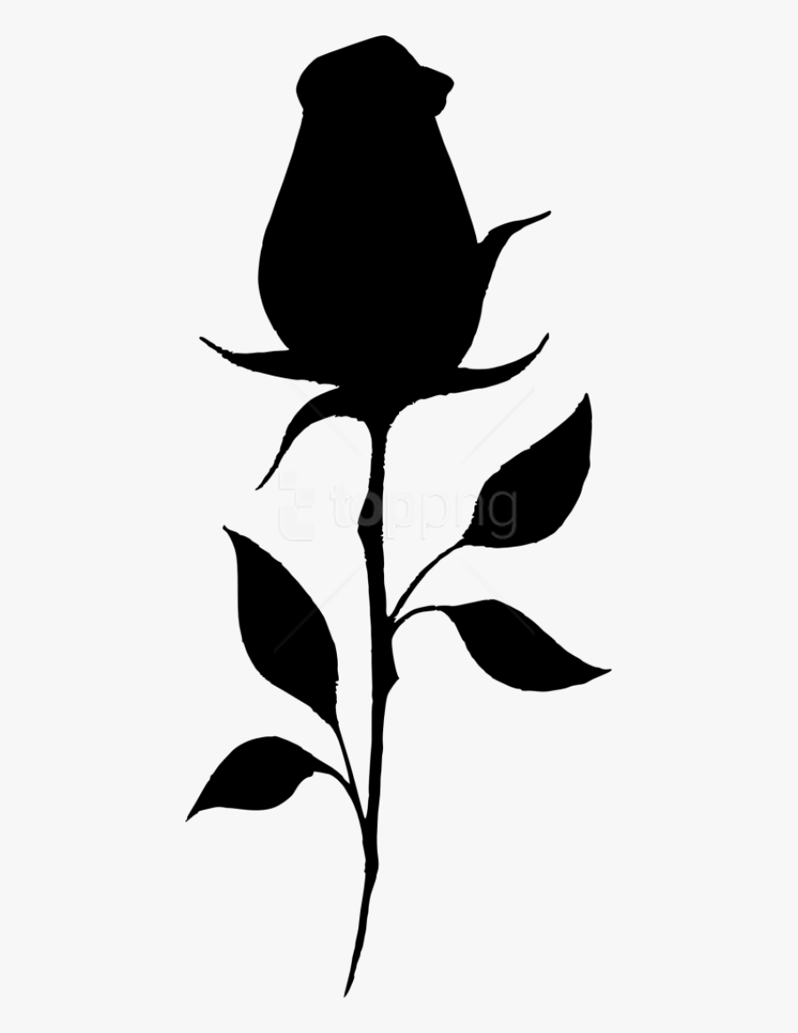 Flower Silhouette Png -rose Silhouette Png Transparent - Silhouette Of A Rose, Transparent Clipart