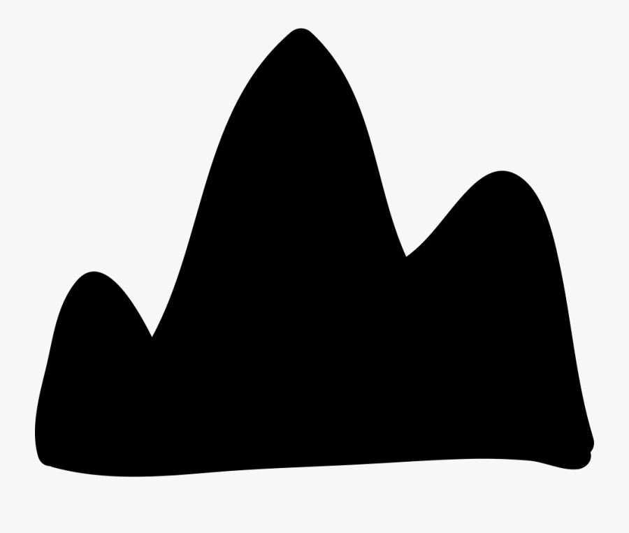 Mountain Hand Drawn Filled Silhouette - Silueta De Una Montaña, Transparent Clipart