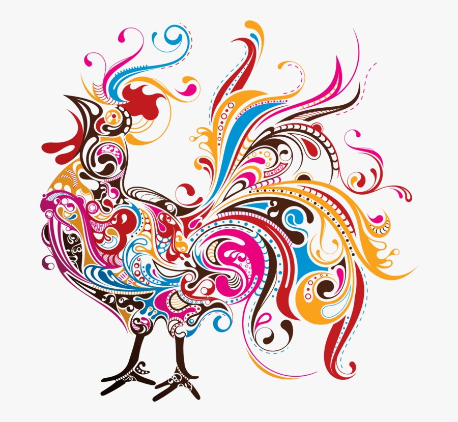 Graphic Design,line,art - Abstract Rooster Drawing, Transparent Clipart