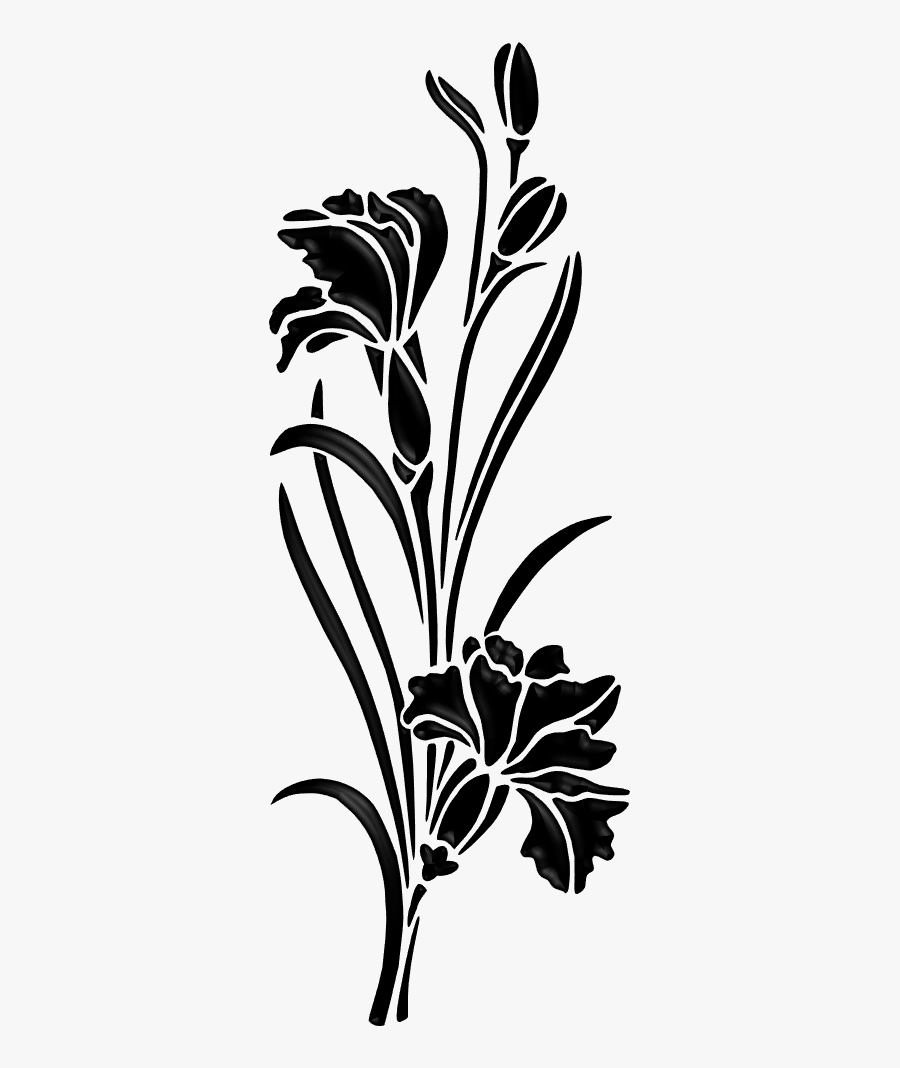 Flower Silhouette Stencil, Transparent Clipart