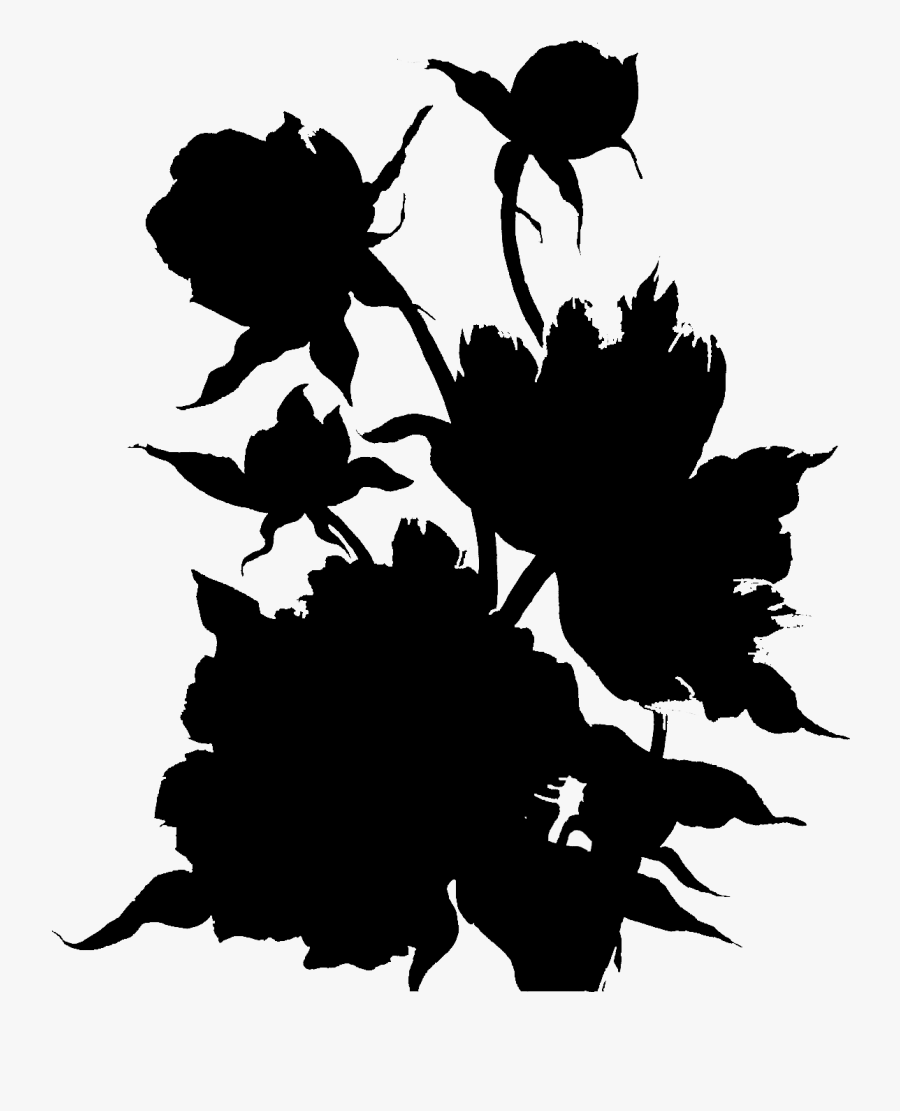 Clip Art Flower Silhouette Pattern Leaf - Illustration, Transparent Clipart