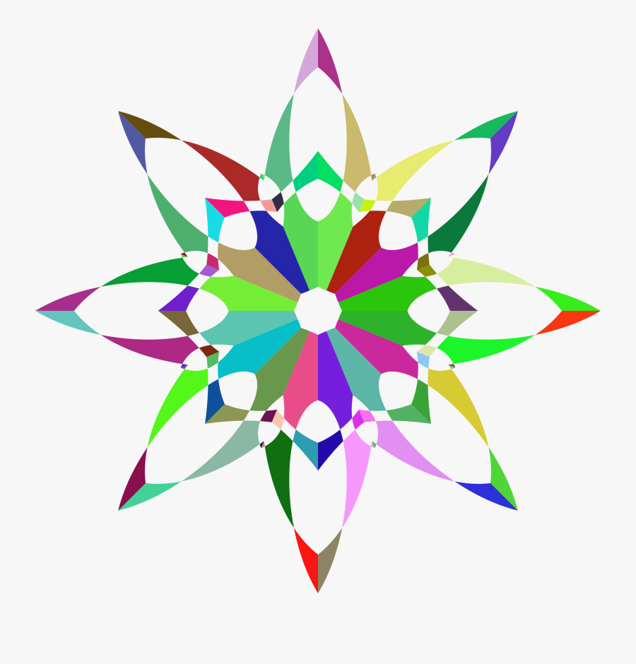 Prismatic Flower Silhouette 2 Clip Arts - Portable Network Graphics, Transparent Clipart