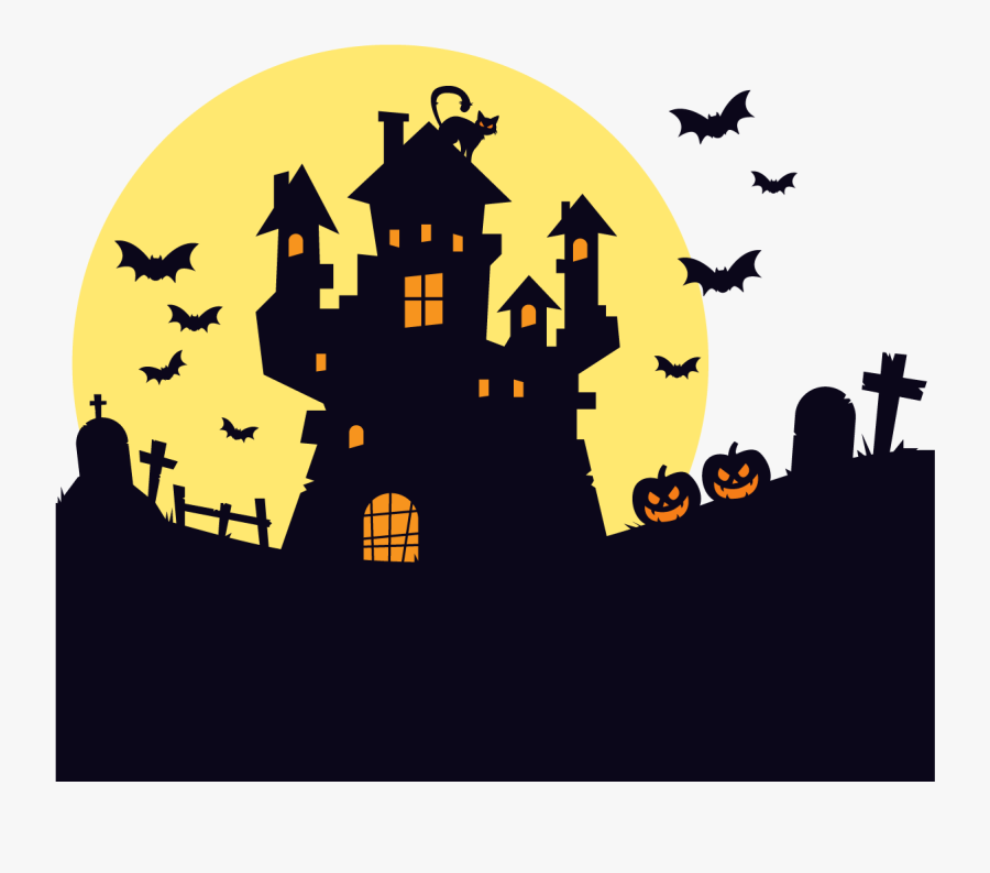 Transparent Kansas Clipart - Haunted House Silhouette Png, Transparent Clipart