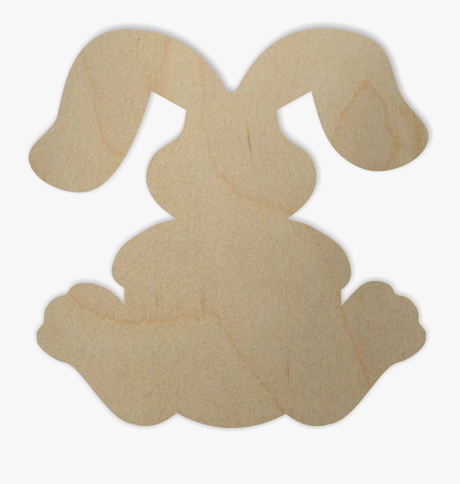 Easter Wood Cutout - Floppy Ear Bunny Silhouette, Transparent Clipart