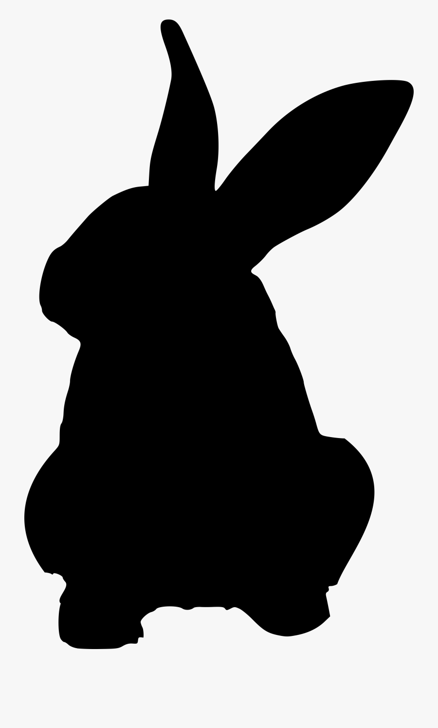 European Rabbit Silhouette Clip Art - Silhouette De Lapin A Imprimer, Transparent Clipart