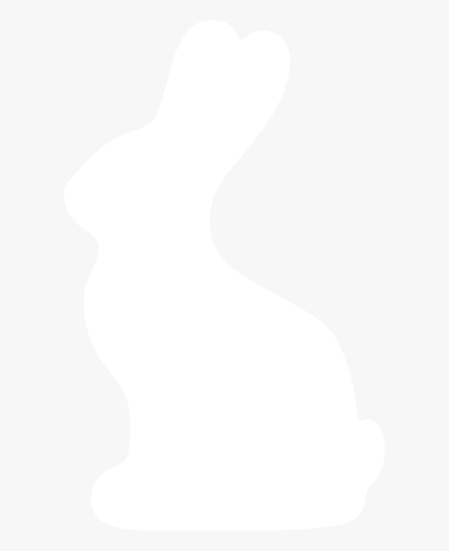 Chocolate Bunny Silhouette By Paperlightbox - White Bunny Silhouette, Transparent Clipart