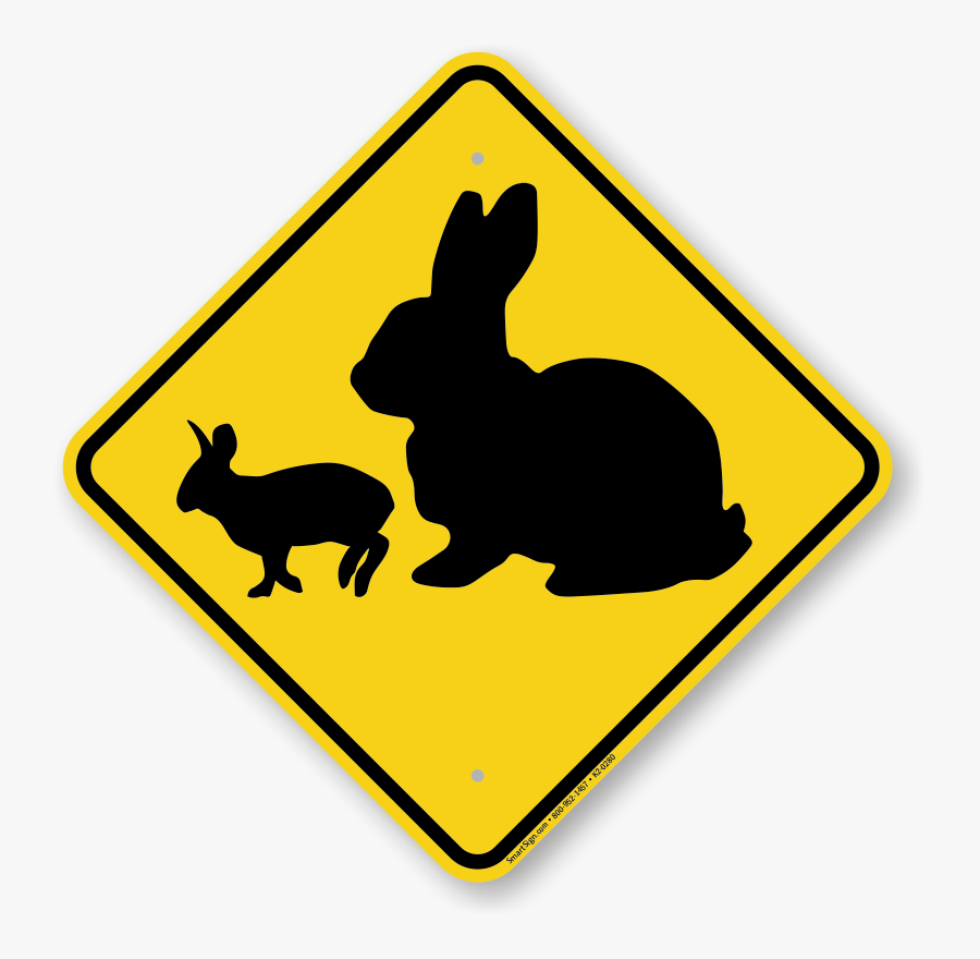 Rabbit With Bunny Crossing Sign - Imagenes De Siluetas De Animales, Transparent Clipart
