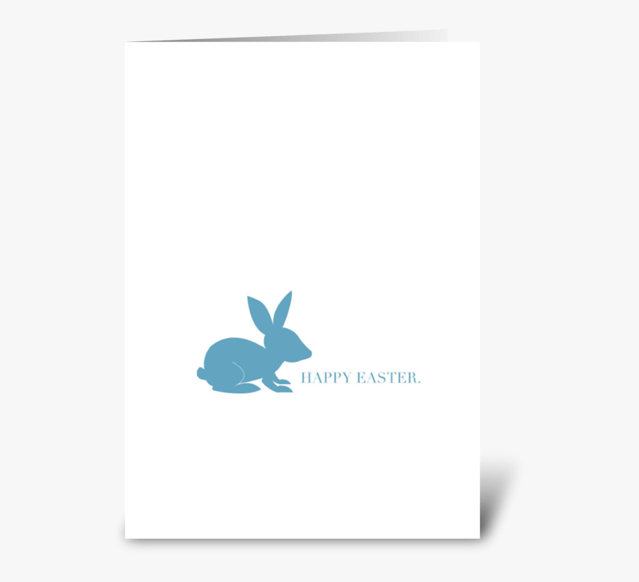 Blue Easter Rabbit Greeting Card - Hare, Transparent Clipart