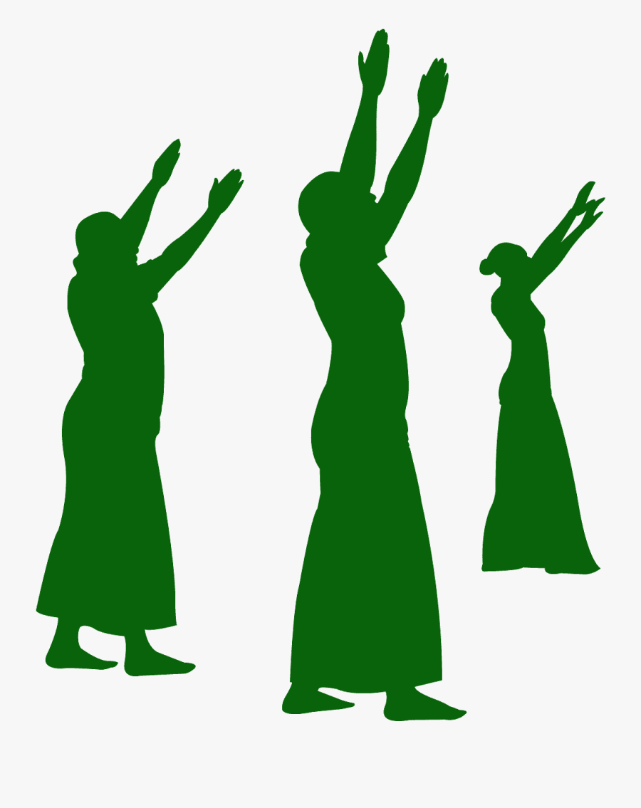 5 Praise Dancers Silhouette, Transparent Clipart