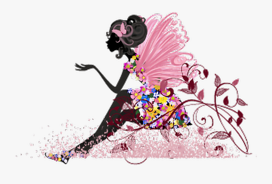#fairy #magic #silhouette #fantasy #pink #girl #ftestickers, Transparent Clipart