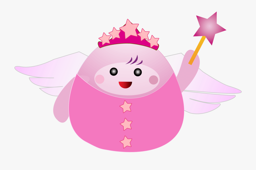 Pink Fairy With Wand Vector Clipart - Cartoon, Transparent Clipart