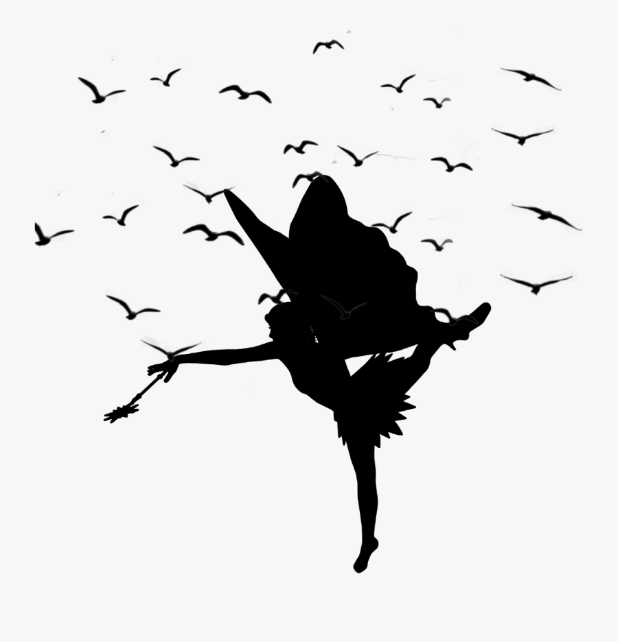 #fairy #faerie #silhouette #birds - Flock Of Bird Png, Transparent Clipart